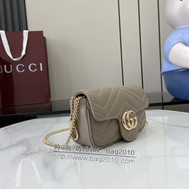 Gucci專櫃古馳最新款Marmont系列超迷你手袋絎縫V型鏈條斜挎女包 jh2364型號：476433